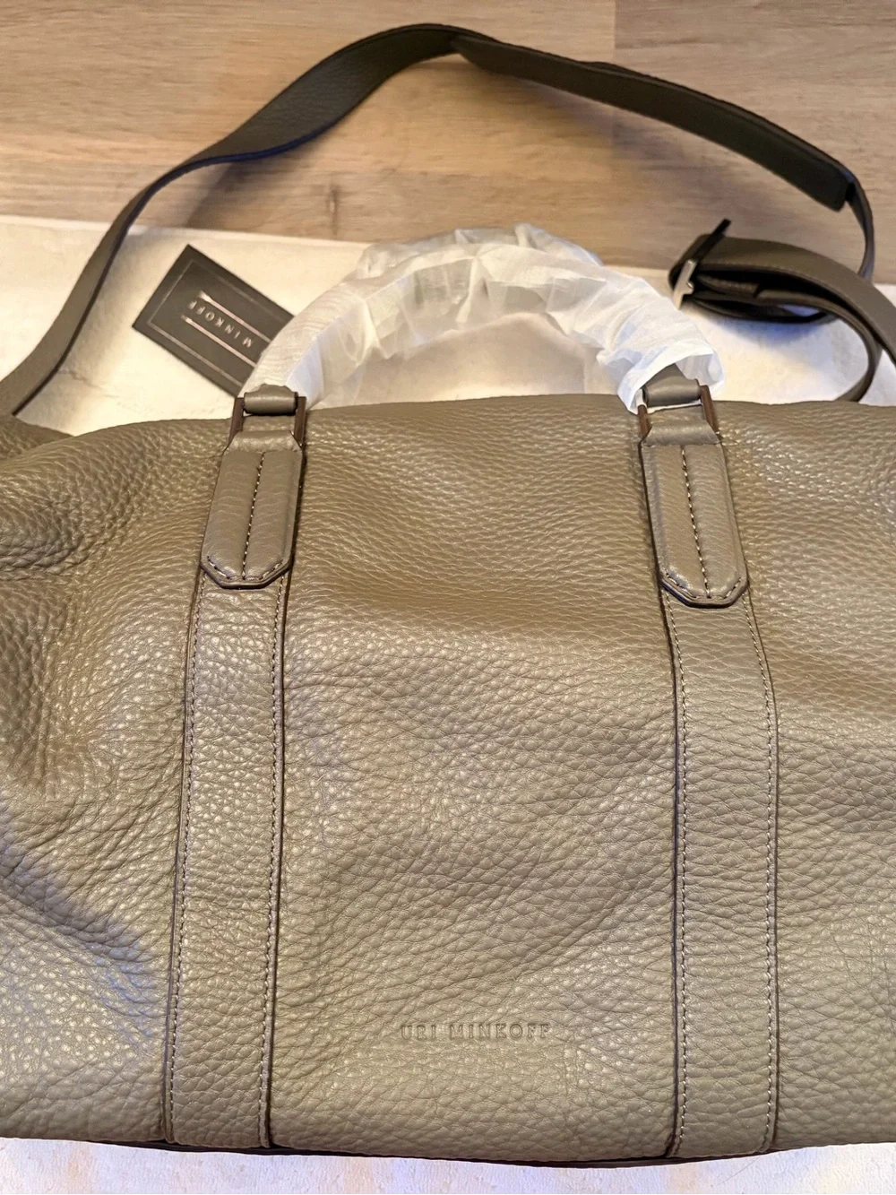 New w tag - uri  minkoff Leather duffle bag leather grey
